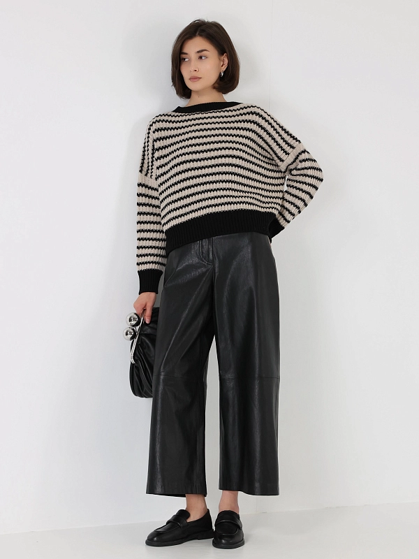 Max Mara Weekend брюки кожаные BLANC