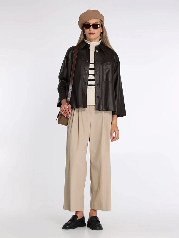 Max Mara Weekend рубашка кожаная STECCA