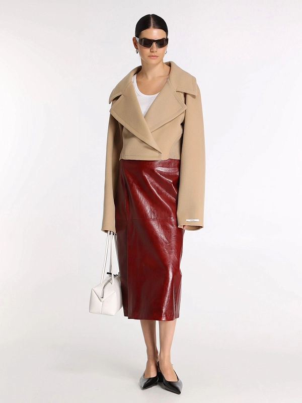 Max Mara юбка кожаная SPXCOMMA