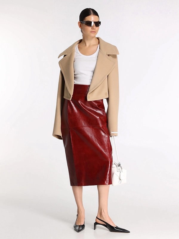 Max Mara юбка кожаная SPXCOMMA