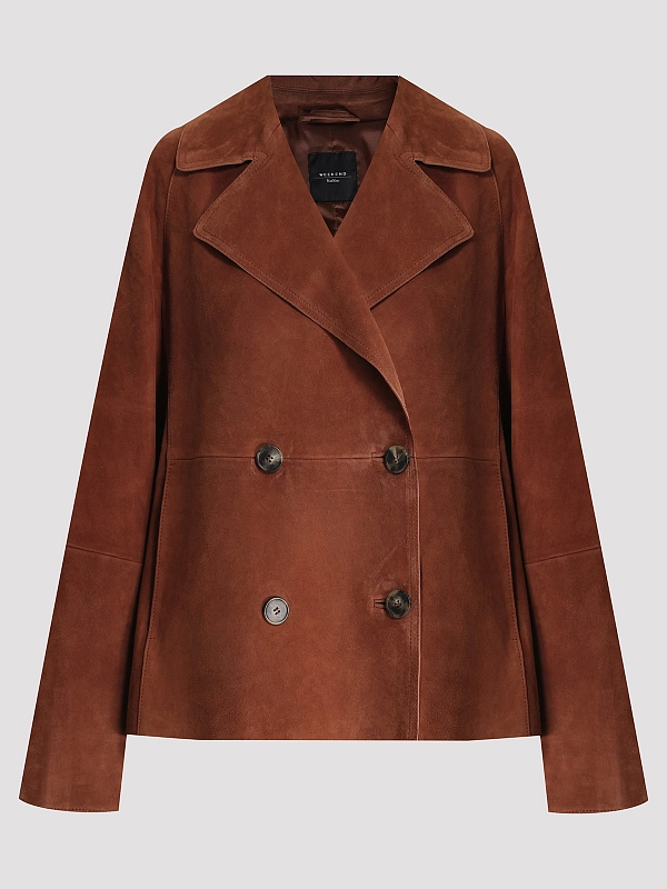 жакет кожаный Max Mara Weekend WKDSOSPIRO цвет терракотовый