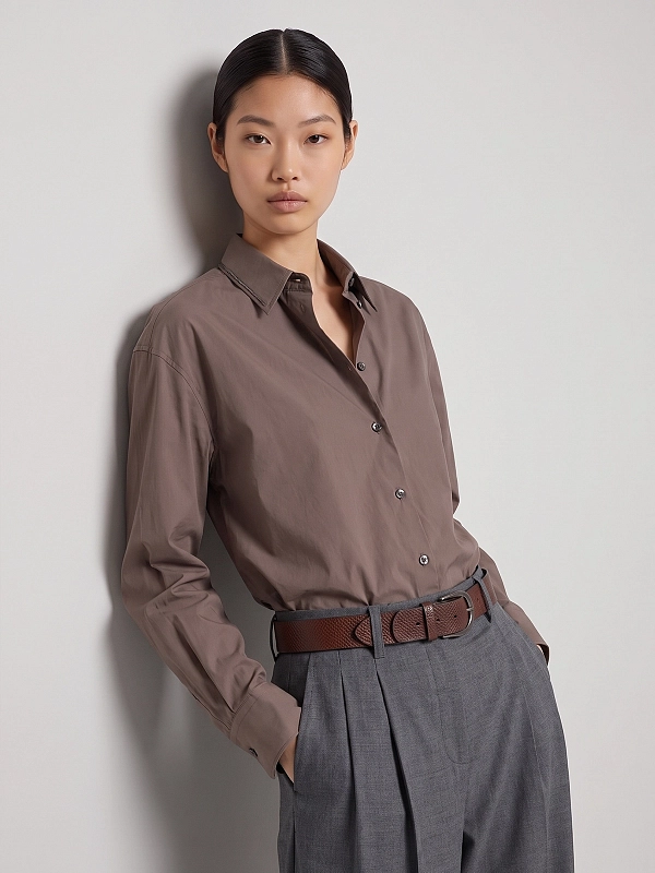 рубашка Brunello Cucinelli M0091M1O06 цвет кофейный