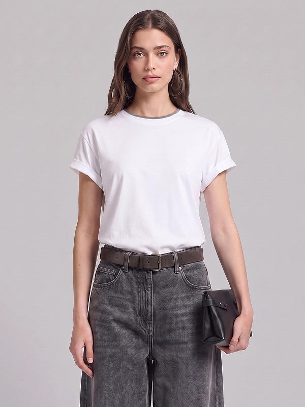 футболка Brunello Cucinelli M0T18BD200 цвет белый