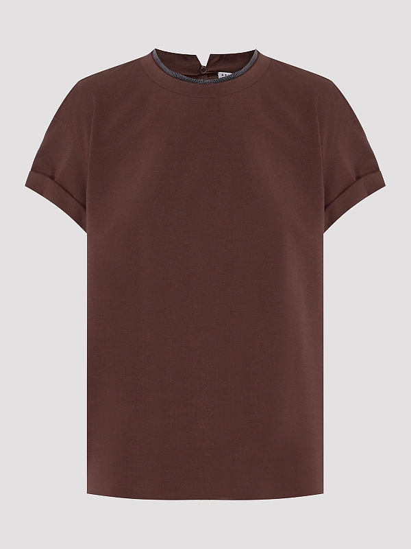 футболка Brunello Cucinelli M0T18BD200 цвет коричневый