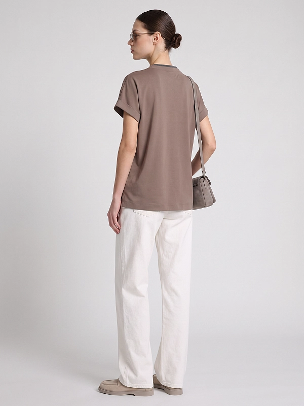 футболка Brunello Cucinelli M0T18BD222 цвет темно-бежевый