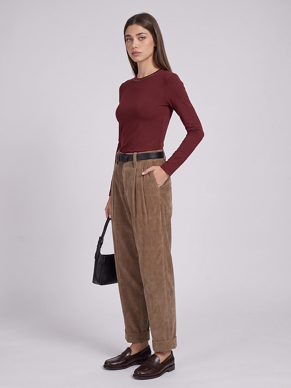 лонгслив Brunello Cucinelli M0TC8BJ300 цвет бордовый