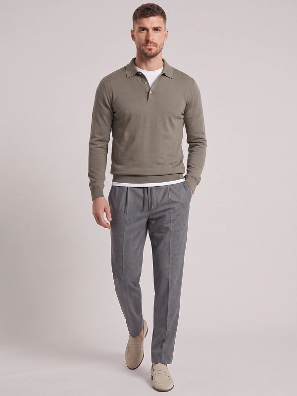 джемпер поло Brunello Cucinelli M2400295 цвет хаки