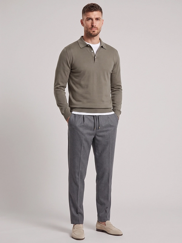 джемпер поло Brunello Cucinelli M2400295 цвет хаки