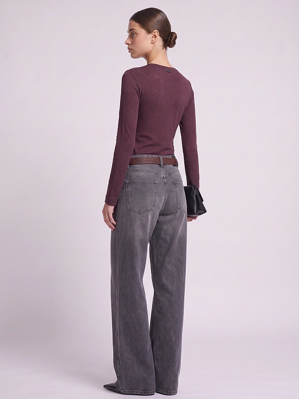 лонгслив Brunello Cucinelli MA998B1V00 цвет бордовый