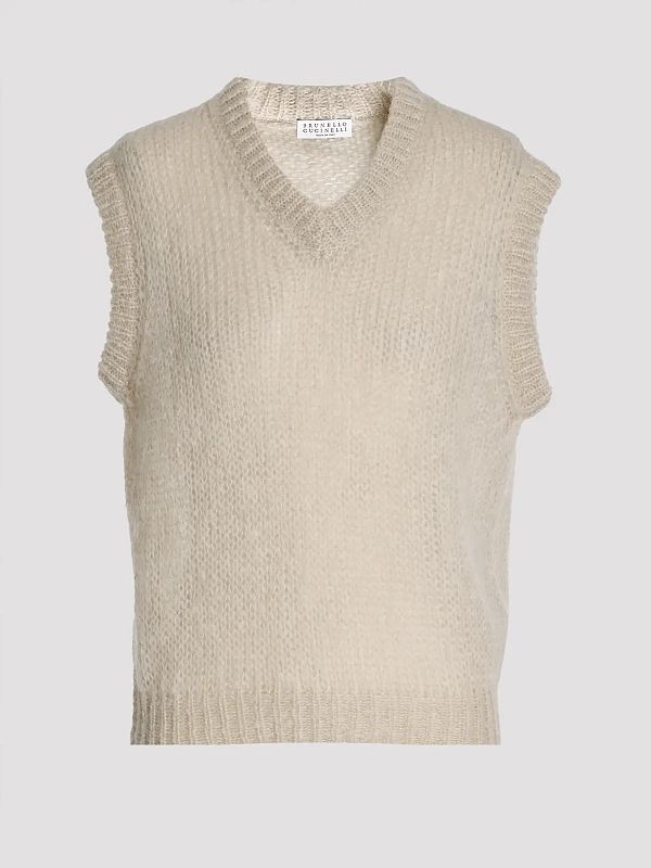 жилет трикотажный Brunello Cucinelli MLC349312P цвет бежевый