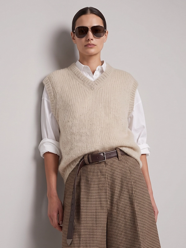 жилет трикотажный Brunello Cucinelli MLC349312P цвет бежевый