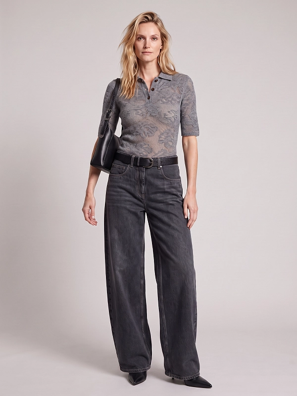 джинсы Brunello Cucinelli MP095P4059 цвет темно-серый