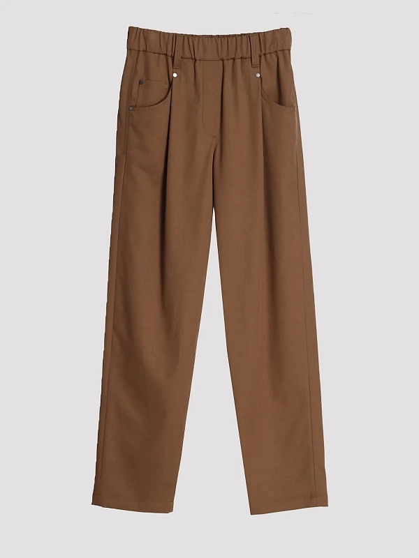 брюки Brunello Cucinelli MP126P8417 цвет коричневый