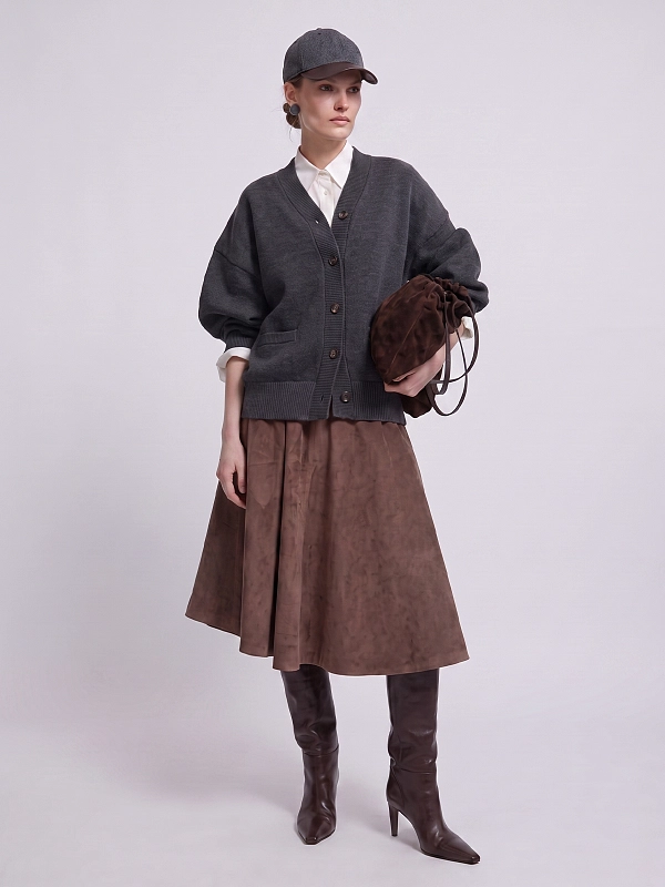 юбка Brunello Cucinelli MP180G4084 цвет коричневый