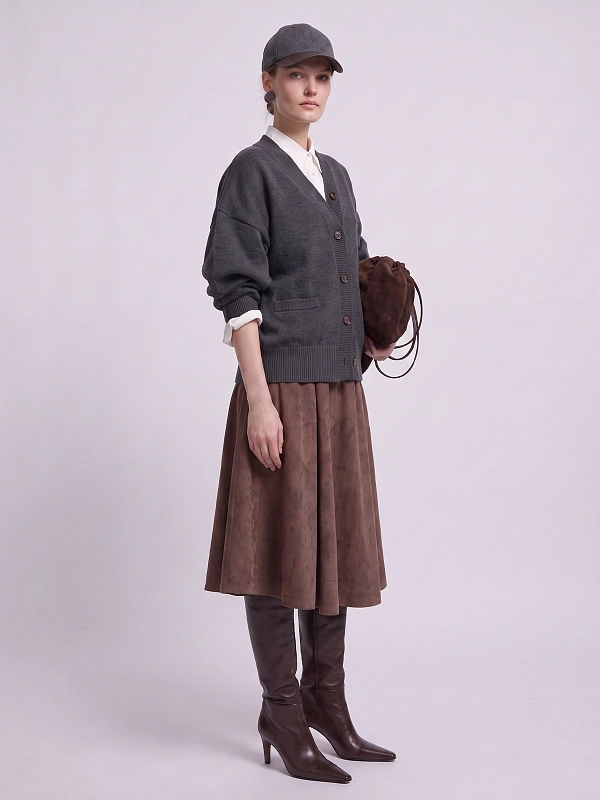 юбка Brunello Cucinelli MP180G4084 цвет коричневый