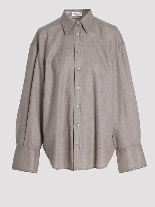 рубашка Brunello Cucinelli MP550M1M06 цвет бежевый