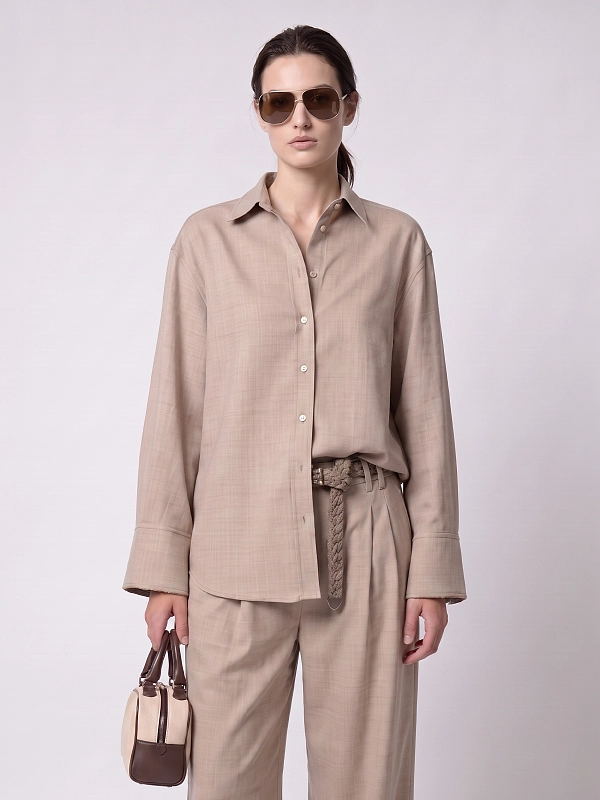 рубашка Brunello Cucinelli MP550M1M06 цвет бежевый