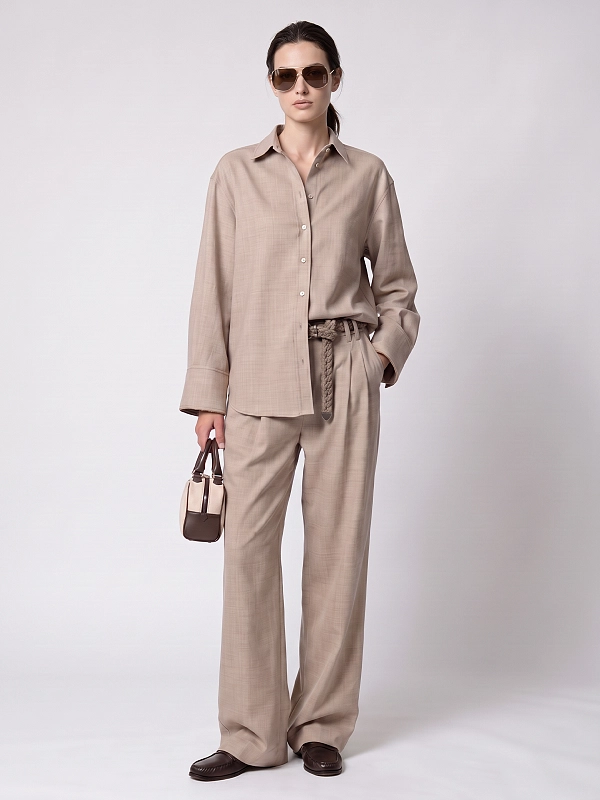 рубашка Brunello Cucinelli MP550M1M06 цвет бежевый