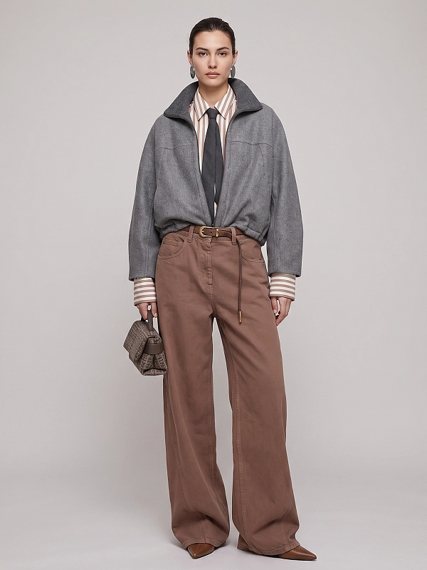 бомбер Brunello Cucinelli MP565B3F06 цвет серый