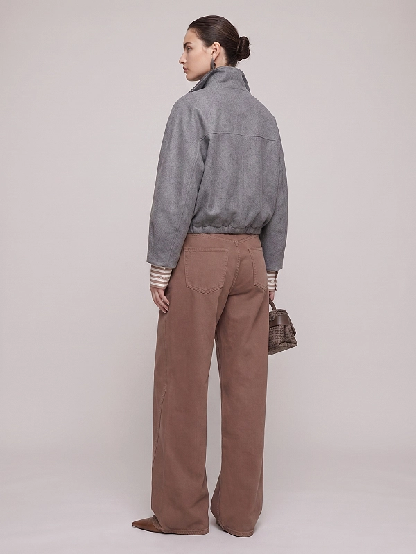 бомбер Brunello Cucinelli MP565B3F06 цвет серый