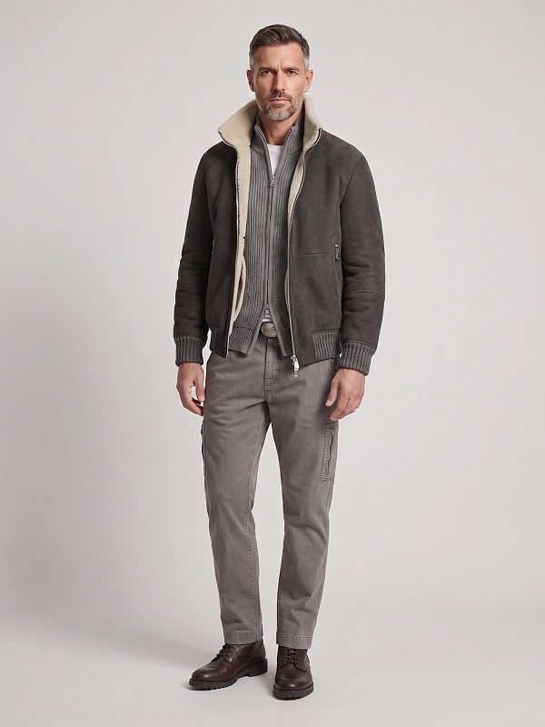 дубленка Brunello Cucinelli MPMCU1737 цвет темно-серый