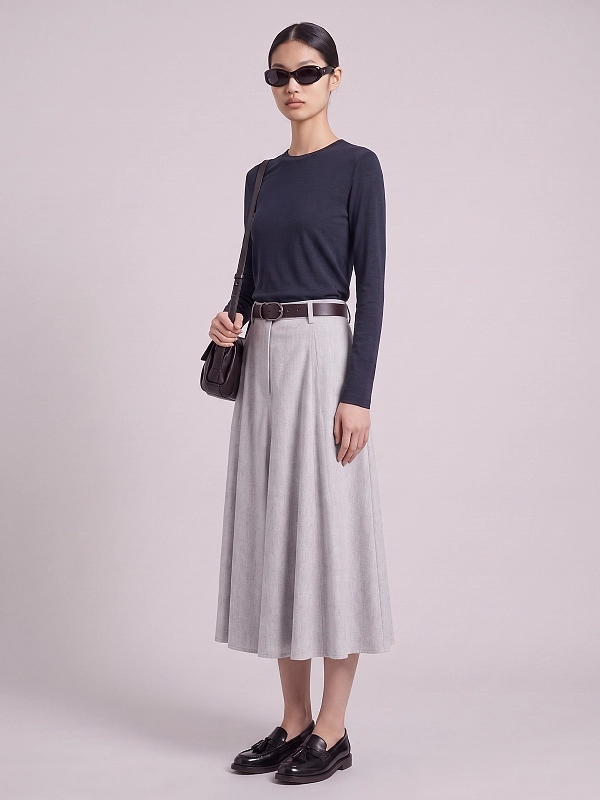 лонгслив Brunello Cucinelli MPT18B0107 цвет темно-серый