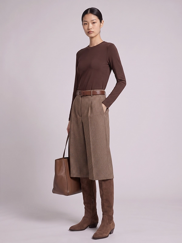 лонгслив Brunello Cucinelli MPT18B0107 цвет темно-коричневый
