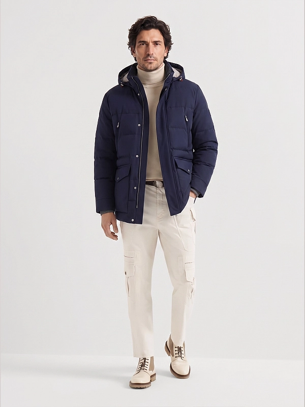 пуховик Brunello Cucinelli MV4061823 цвет темно-синий