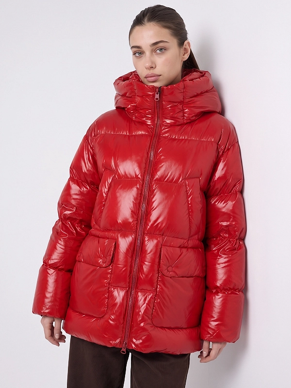 пуховик короткий Hetrego 8R620 цвет красный