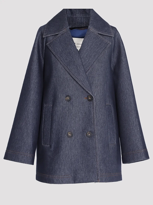 пальто короткое Max Mara MMLAZOTO цвет синий
