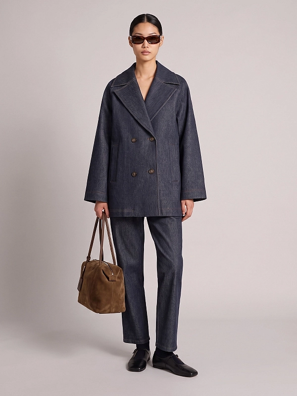 пальто короткое Max Mara MMLAZOTO цвет синий