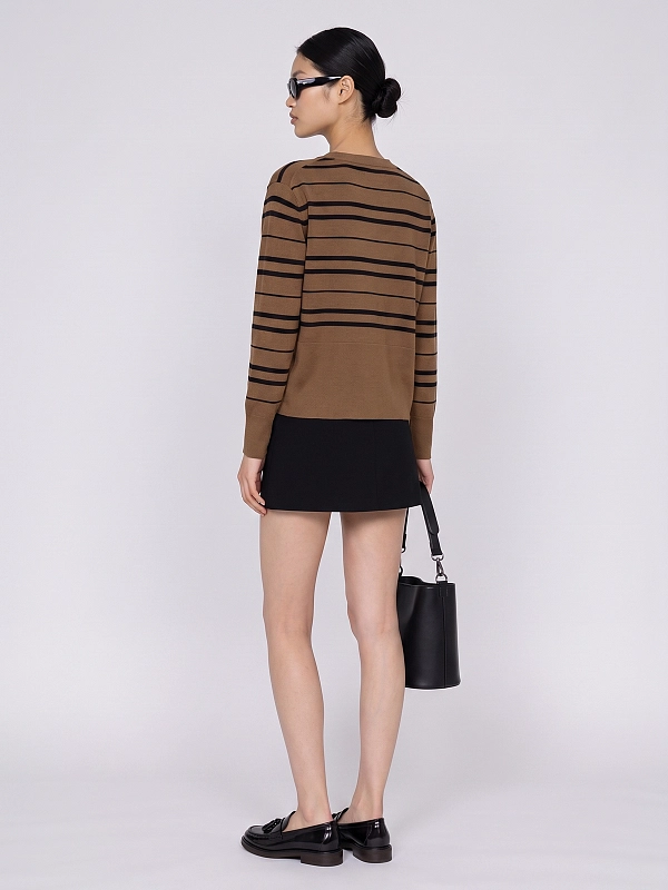 кардиган Max Mara MMLCANDITI цвет кэмэл полоска