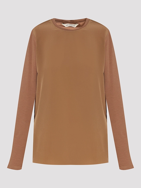 лонгслив Max Mara MMLFOLK цвет коричневый