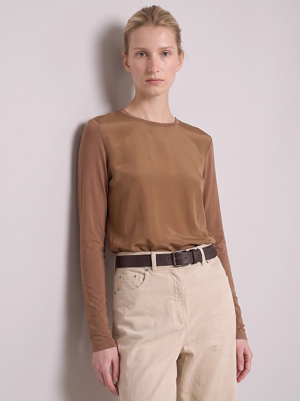 лонгслив Max Mara MMLFOLK цвет коричневый