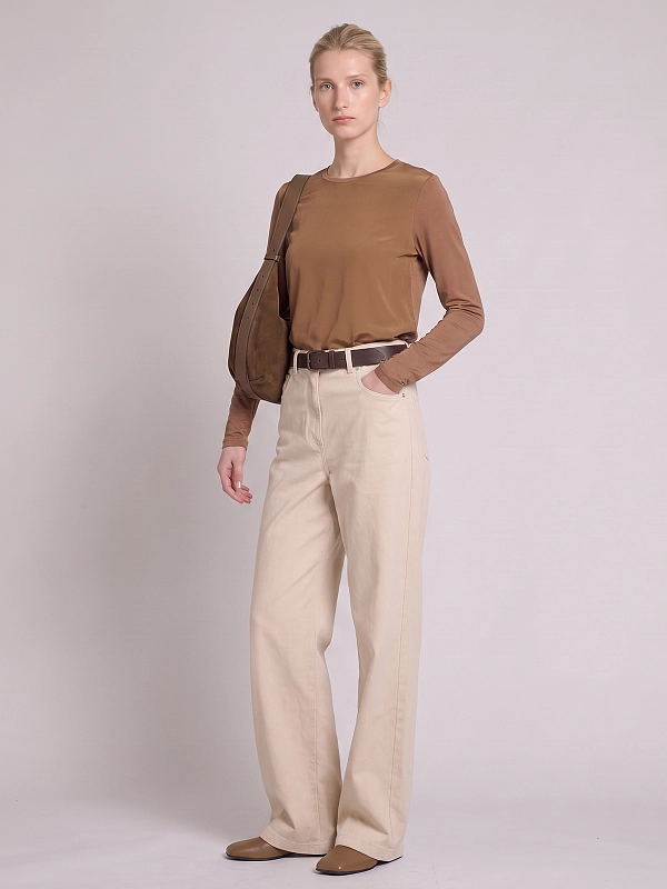 лонгслив Max Mara MMLFOLK цвет коричневый