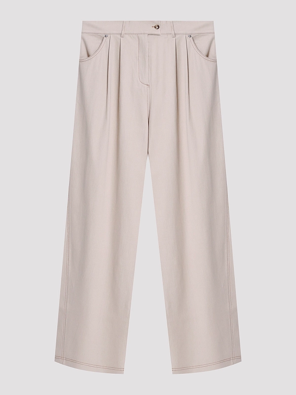 брюки Max Mara MMLGESTRO цвет светло-бежевый