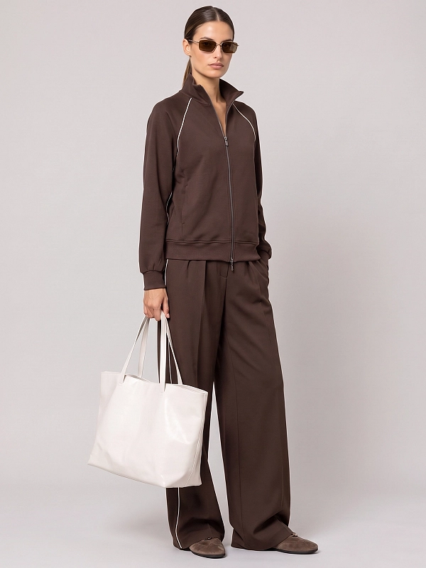 толстовка спортивная Max Mara MMLLEMBO цвет темно-коричневый
