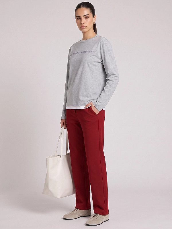 лонгслив Max Mara MMLPINZA цвет серый
