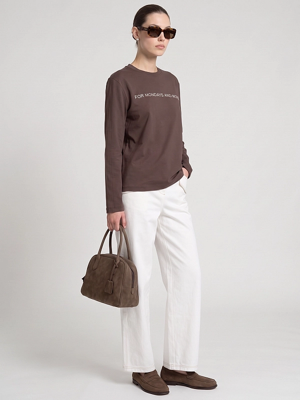 лонгслив Max Mara MMLPINZA цвет темно-коричневый