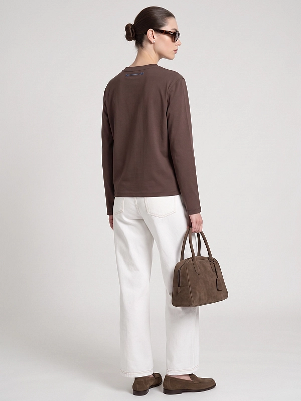 лонгслив Max Mara MMLPINZA цвет темно-коричневый