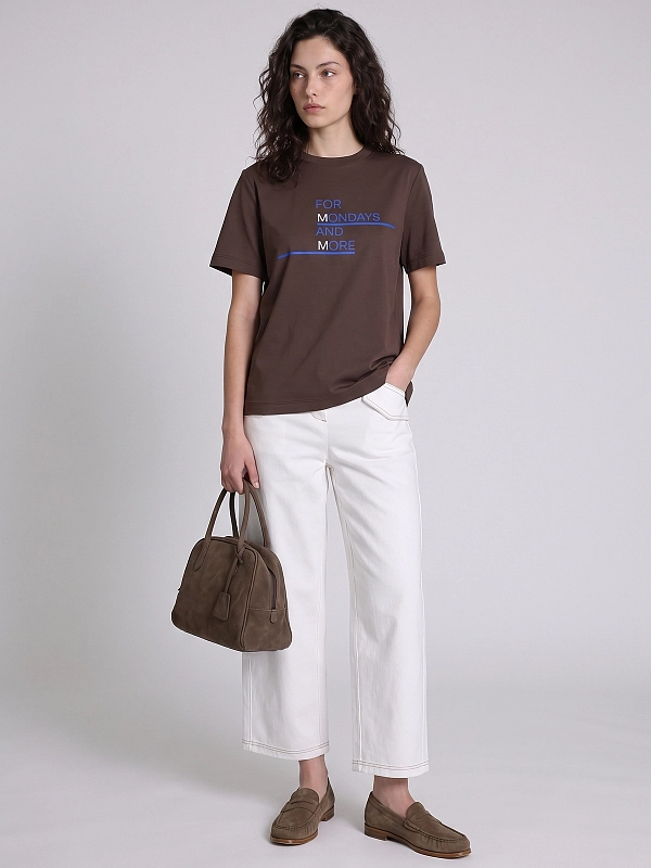футболка Max Mara MMLROLLIO цвет темно-коричневый