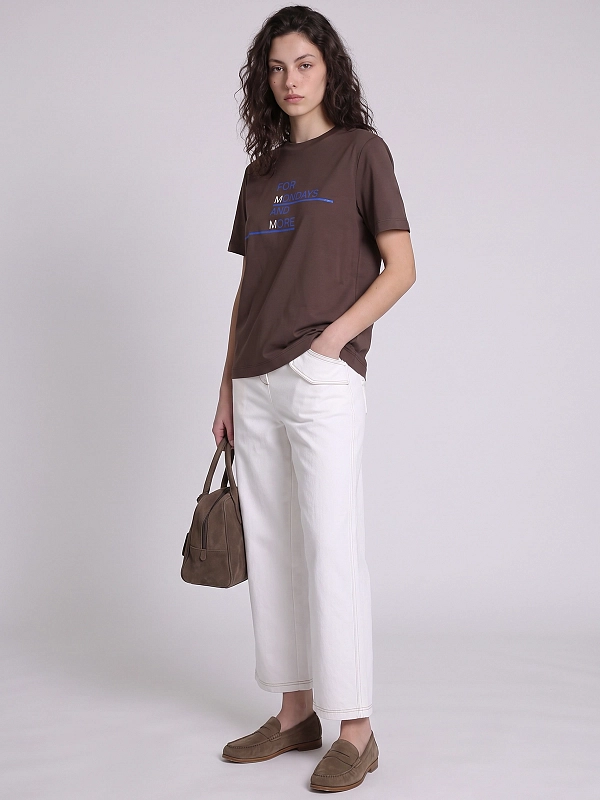футболка Max Mara MMLROLLIO цвет темно-коричневый