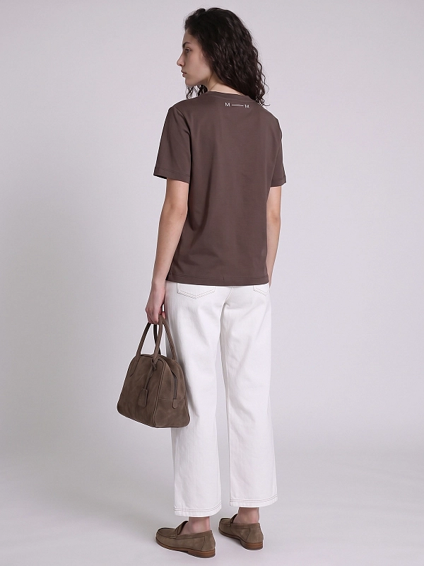 футболка Max Mara MMLROLLIO цвет темно-коричневый