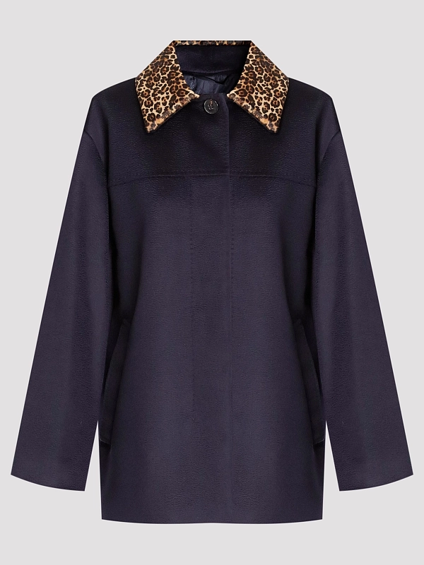 пальто короткое Max Mara MSTCALAMO цвет темно-синий