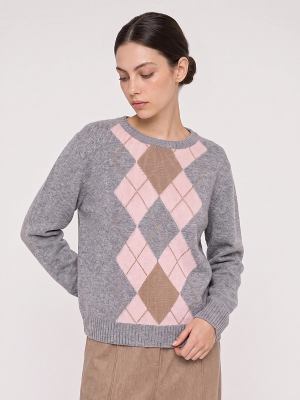 джемпер Max Mara MSTFARAONE цвет серый, розовый