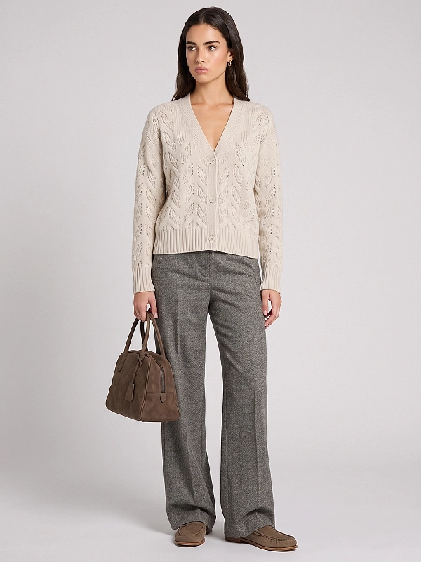 брюки Max Mara MSTGIOIA цвет черно-белый