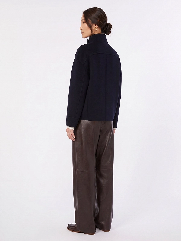 брюки кожаные Max Mara MSTLEGNO цвет коричневый