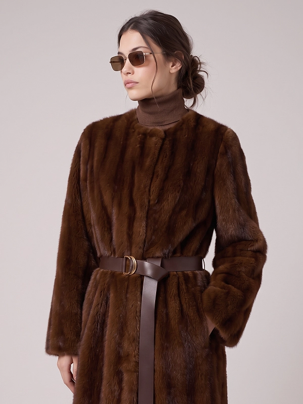шуба эко Max Mara MSTORMA цвет коричневый