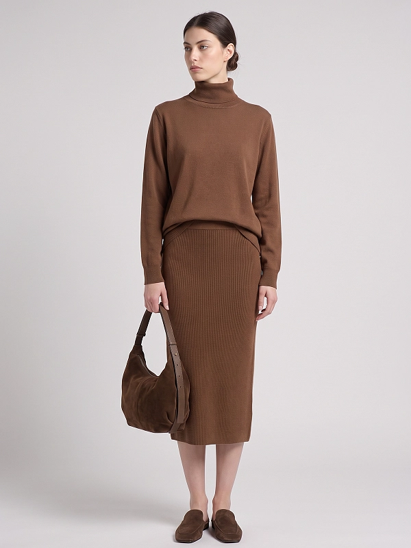 юбка трикотажная Max Mara MSTZUCCA цвет табак