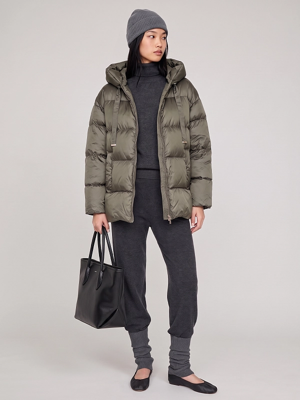 пуховик короткий Max Mara MTCNERINE цвет зеленый